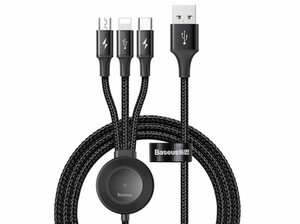 کابل سه سر و شارژر اپل واچ وایرلس بیسوس Baseus Star Ring 4in1 Wireless Charger Cable 1.2m