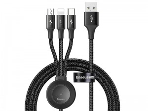 کابل سه سر و شارژر اپل واچ وایرلس بیسوس مدل Star Ring 4in1 Wireless Charger