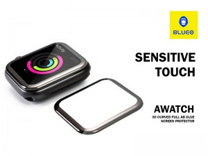 محافظ صفحه نمایش تمام چسب بلوئو مدل 3D curved full Glue مناسب برای ساعت هوشمند اپل واچ 44mm