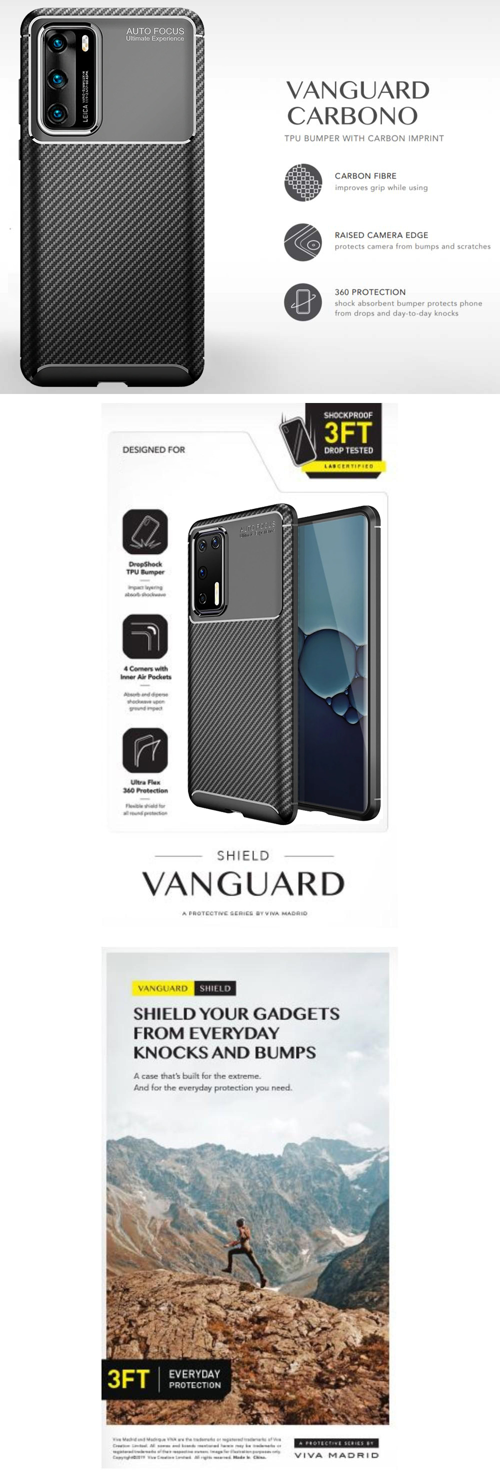 کاور ویوا مادرید مدل Carbono Vanguard مناسب برای گوشی موبایل هوآوی P40