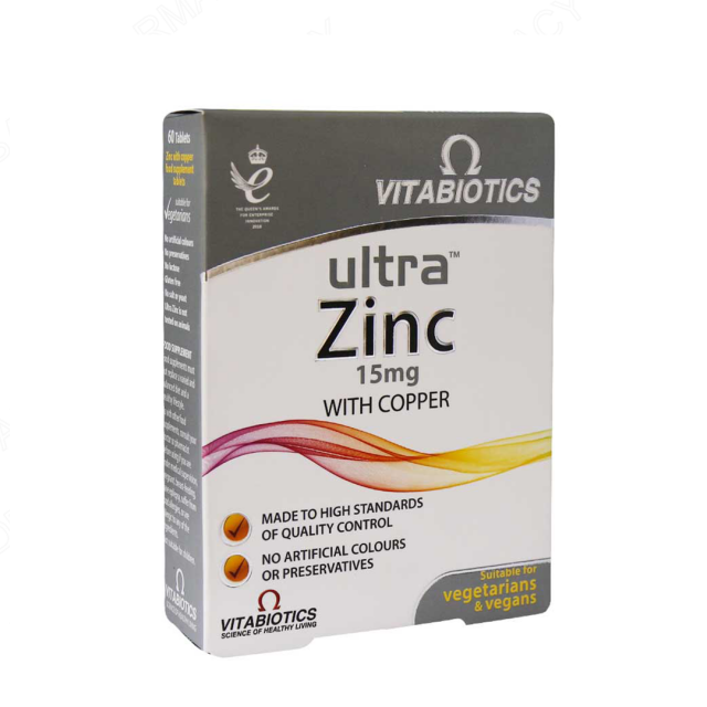 قرص اولترا زینک 15 میلی گرم ویتابیوتیکس 60 عددی