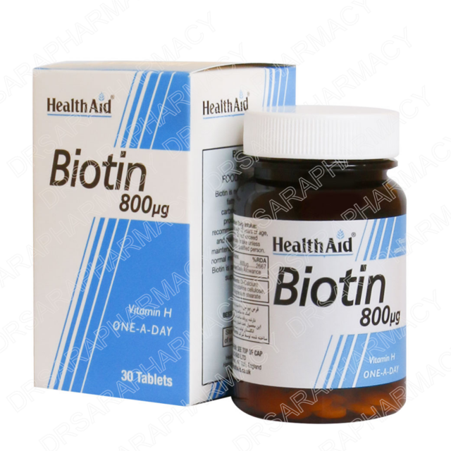 قرص بیوتین 800 میکروگرم هلث اید 30 عددی