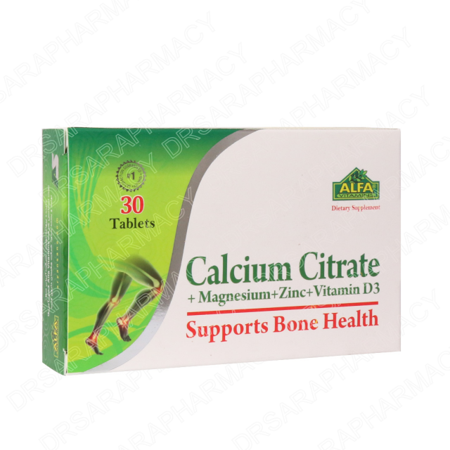 قرص کلسیم سیترات منیزیم زینک و ویتامین D3 آلفا ویتامینز