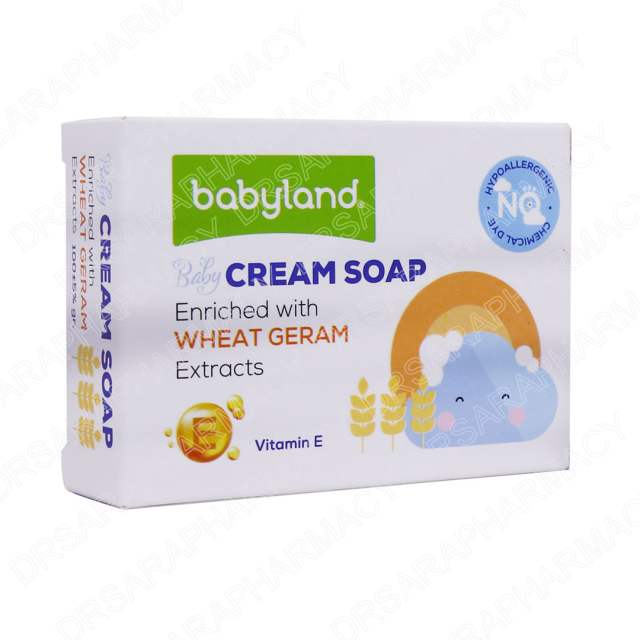 صابون کرمی بچه حاوی عصاره جوانه گندم بیبی لند 100 گرمی