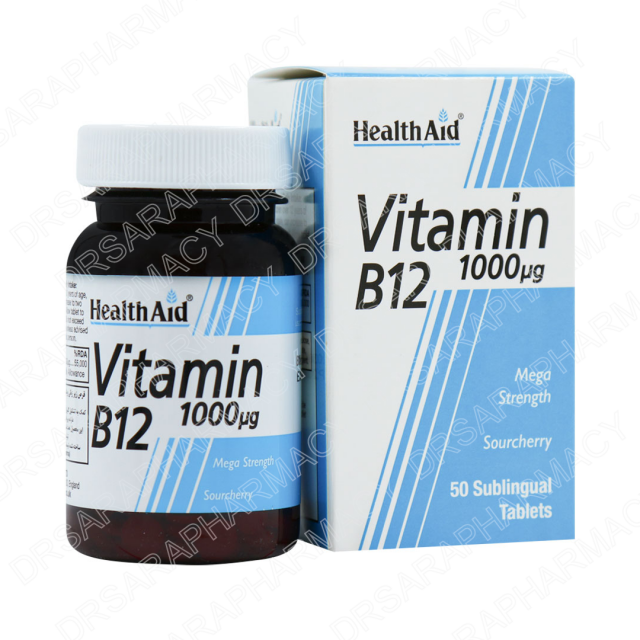 قرص ویتامین B12 ۱۰۰۰ میکروگرم هلث اید ۵۰ عددی