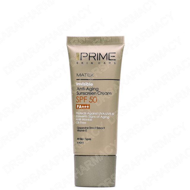 کرم ضد آفتاب جوان کننده SPF50 بی رنگ پرایم فاقد چربی