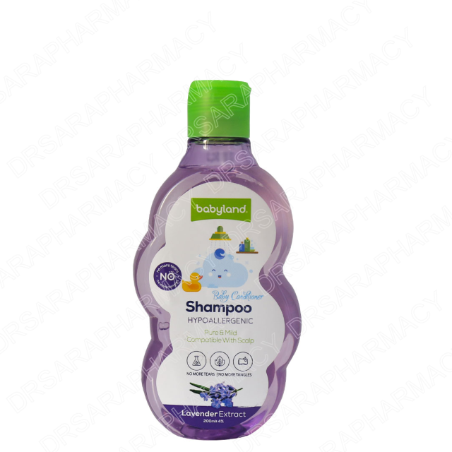 شامپو نرم کننده بچه حاوی عصاره اسطوخودوس بیبی لند