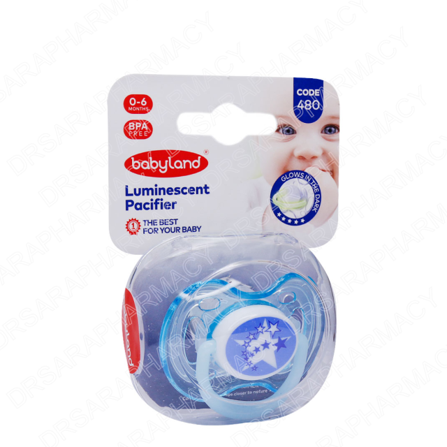 پستانک فندقی شب تاب بیبی لند کد 480 مناسب نوزادان از بدو تولد تا 6 ماهگی