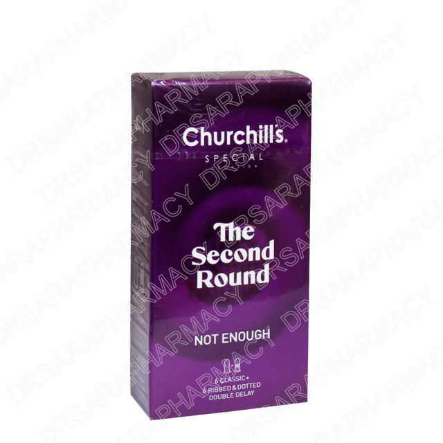 کاندوم ساده و خاردار چرچیلز مدل The Second Round بسته 12 عددی