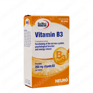قرص ویتامین B3 250 میلی گرم یوروویتال 60 عددی