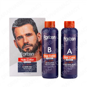 شامپو رنگ مو فاربن شماره 3.1 خاکستری تیره