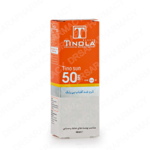کرم ضد آفتاب بدون رنگ تینولا SPF50 برای پوست های خشک و حساس