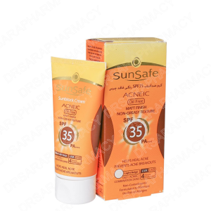 کرم ضد آفتاب SPF35 رنگی فاقد چربی مناسب پوست های چرب و آکنه ای سان سیف