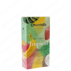 کاندوم میوه ای چرچیلز با فرم بدنه ساده 12 عدد