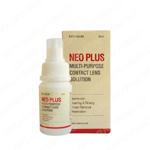 محلول شستشوی لنز نئو پلاس نئو ویژن همراه با جا لنزی