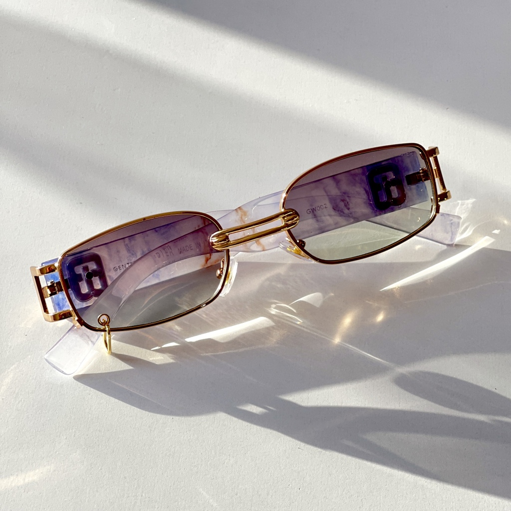 عینک آفتابی با دسته بنفش رنگ مدل Gw-8032-Ppl