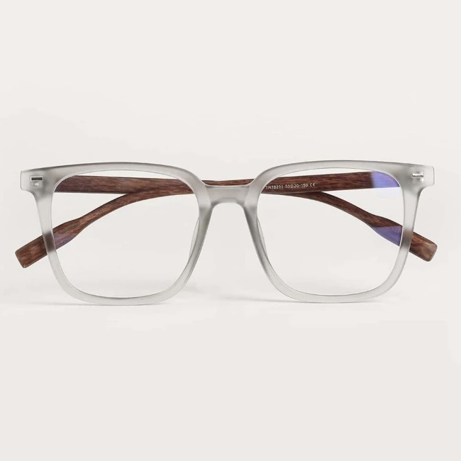 فریم عینک طبی با عدسی بلوکات مدل Tr-75237-Gry
