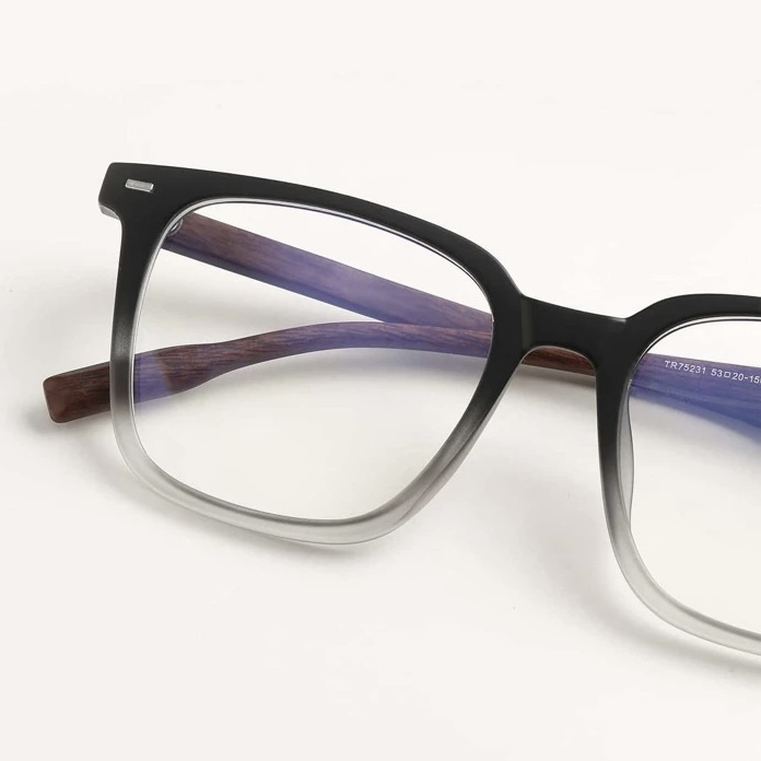 فریم عینک طبی با عدسی بلوکات مدل Tr-75237-Blc-Gry