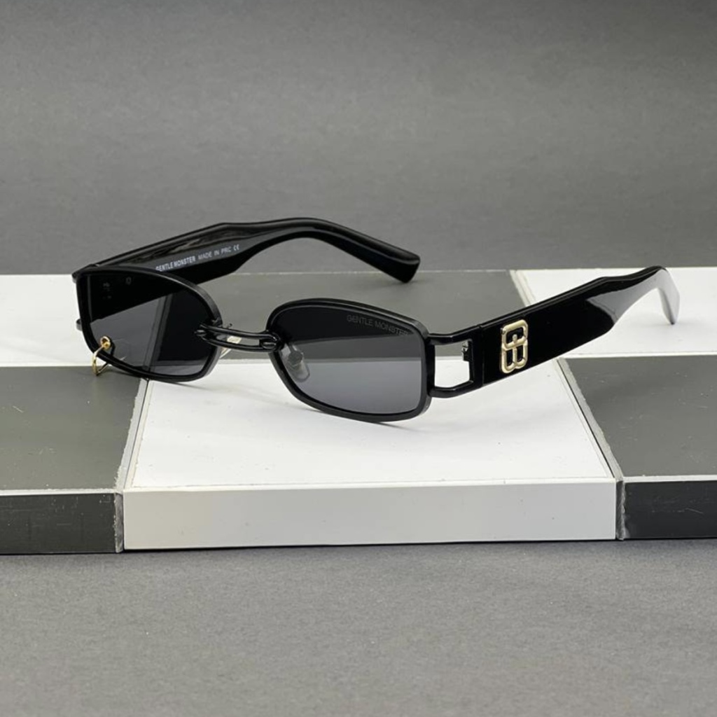 عینک آفتابی جنتل‌مانستر پیرسینگ‌دار مشکی مدل Gw-002-Blc