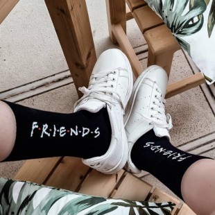 جوراب‌ ساق‌دار طرح فرندز مشکی