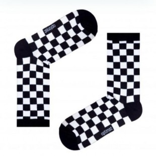 جوراب‌ ساق‌دار شطرنجی سفید و مشکی