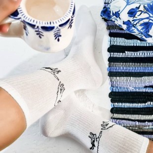 جوراب‌ ساق‌دار سفید طرح Hands