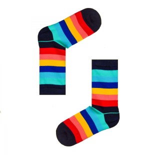 جوراب‌ ساق‌دار طرح رینگی رنگین‌کمانی