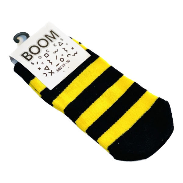 جوراب‌ مچی بچه‌گانه سایز ۲۵تا۳۰ ، راه‌راه زرد و مشکی