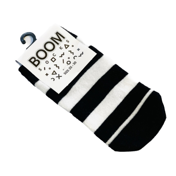 جوراب‌ مچی بچه‌گانه سایز ۲۵تا۳۰ ، راه‌راه سفید و مشکی