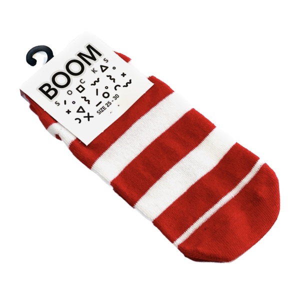 جوراب‌ مچی بچه‌گانه سایز ۲۵تا۳۰ ، راه‌راه سفید و قرمز