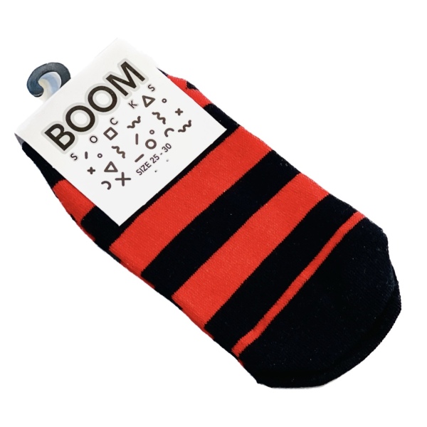 جوراب‌ مچی بچه‌گانه سایز ۲۵تا۳۰ ، راه‌راه مشکی و قرمز