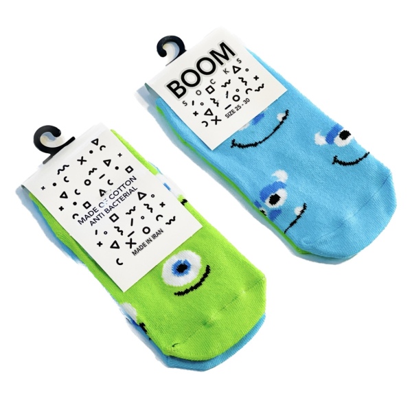 جوراب‌ مچی بچه‌گانه تابه‌تا سایز ۲۵تا۳۰ ، طرح کارخانه هیولا