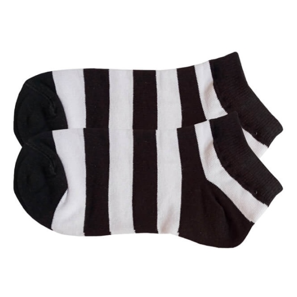 جوراب‌ مچی راه راه سفید و مشکی