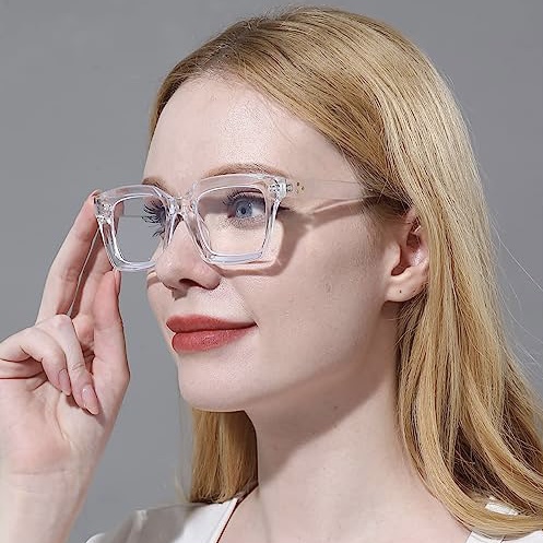 عینک طبی با عدسی بلوکات مدل Crec-1735-Tra-02 عینک زنانه، عینک مردانه