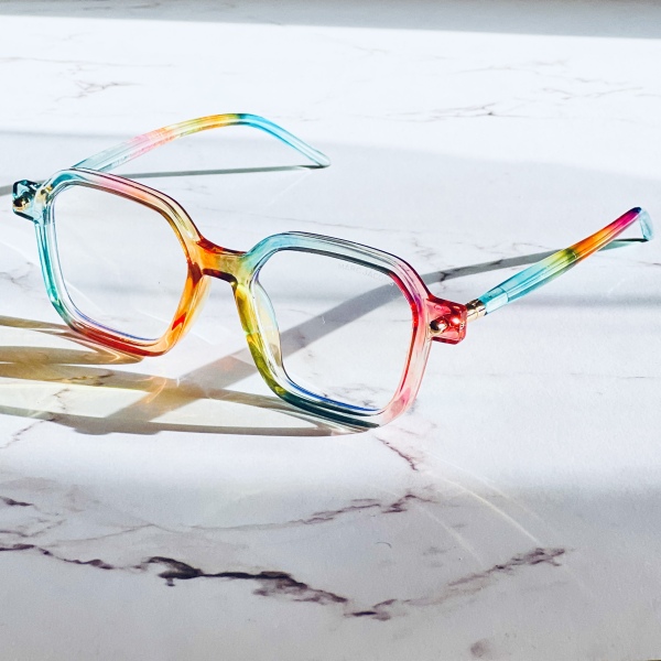 فریم عینک طبی با عدسی بلوکات مدل Me-0046-Rainbow