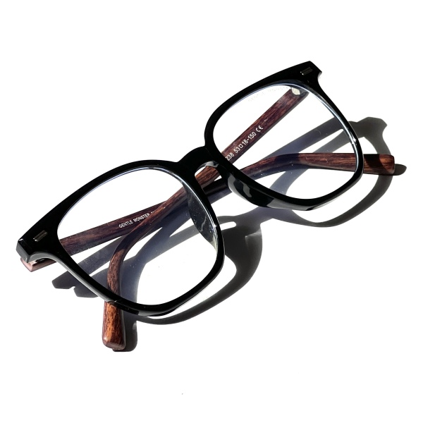 فریم عینک طبی مشکی‌براق با عدسی بلوکات مدل Tr-75238-Blc