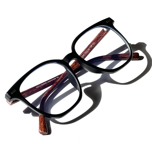 فریم عینک طبی مشکی‌مات با عدسی بلوکات مدل Tr-75238-Mblc