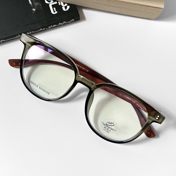 فریم عینک طبی با عدسی بلوکات مدل Tr-75250-Olv