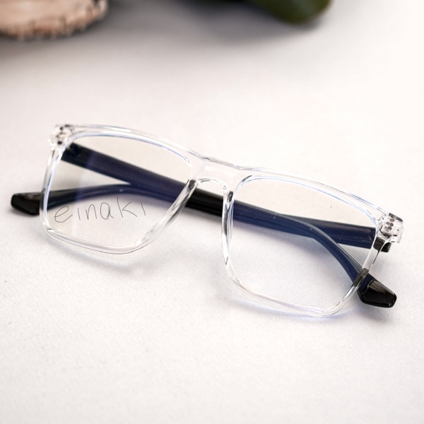 فریم عینک طبی با عدسی بلوکات مدل 28023-Tra عینک مخصوص کار با سیستم عینک زنانه و عینک مردانه