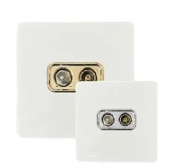 پریز آنتن دومنظوره مدل کریستال سفید صنایع آسیا الکتریک