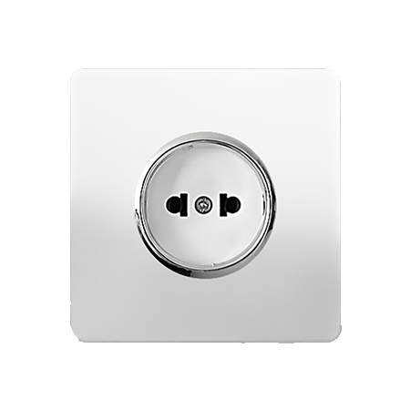 پریز برق محافظ دار مدل کریستال سفید صنایع آسیا الکتریک