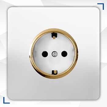 پریز برق ارت دار- UPS مدل کریستال سفید صنایع آسیا الکتریک