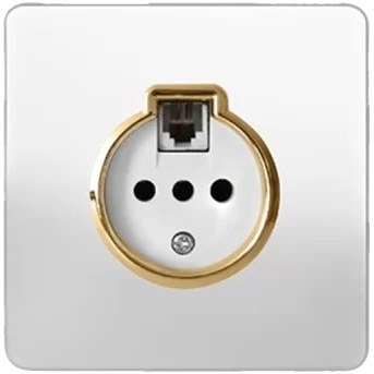 پریز تلفن دومنظوره مدل کریستال سفید صنایع آسیا الکتریک