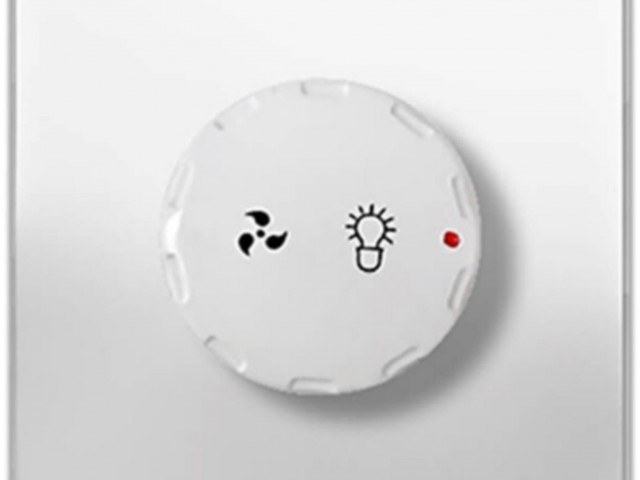 کلید دیمر(لامپ - فن) مدل کریستال سفید صنایع آسیا الکتریک