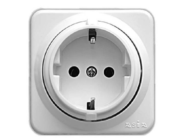 پریز برق ارت دار-UPS مدل رز روکار صنایع آسیا الکتریک