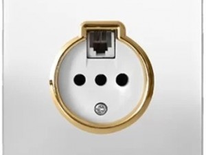 پریز تلفن دومنظوره مدل کریستال سفید صنایع آسیا الکتریک