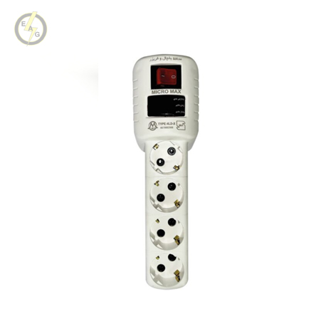 محافظ چهار خروجی دیجیتال سفید با کابل 2 متری ارت دار میکرو مکس مدل  4LD-MAX