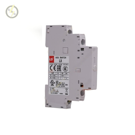 کنتاکت کمکی - یک باز و یک بسته - نصب از بغل - برای کلید حرارتی 0/63 الی 100 آمپر مدل (1NO+1NC)LX