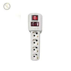 محافظ چهار خروجی آنالوگ سفید با کابل 2 متری ( ارت دار ) میکرو مکس مدل  4LA-MAX