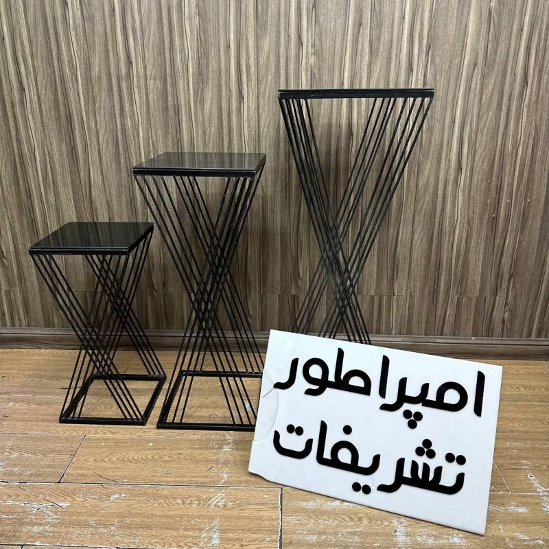 میز ۳ سایز مورب ۳ میله مشکی